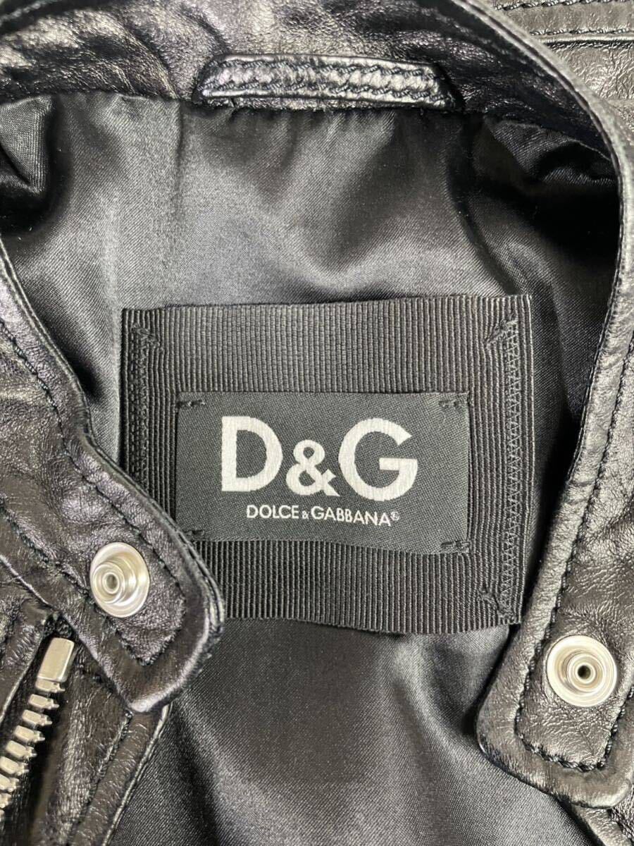 美品　D&G DOLCE&GABBANA ドルチェアンドガッバーナ　レディース　ブラック 前開きライダースジャケット ラムレザー ジャケット　上着_画像3