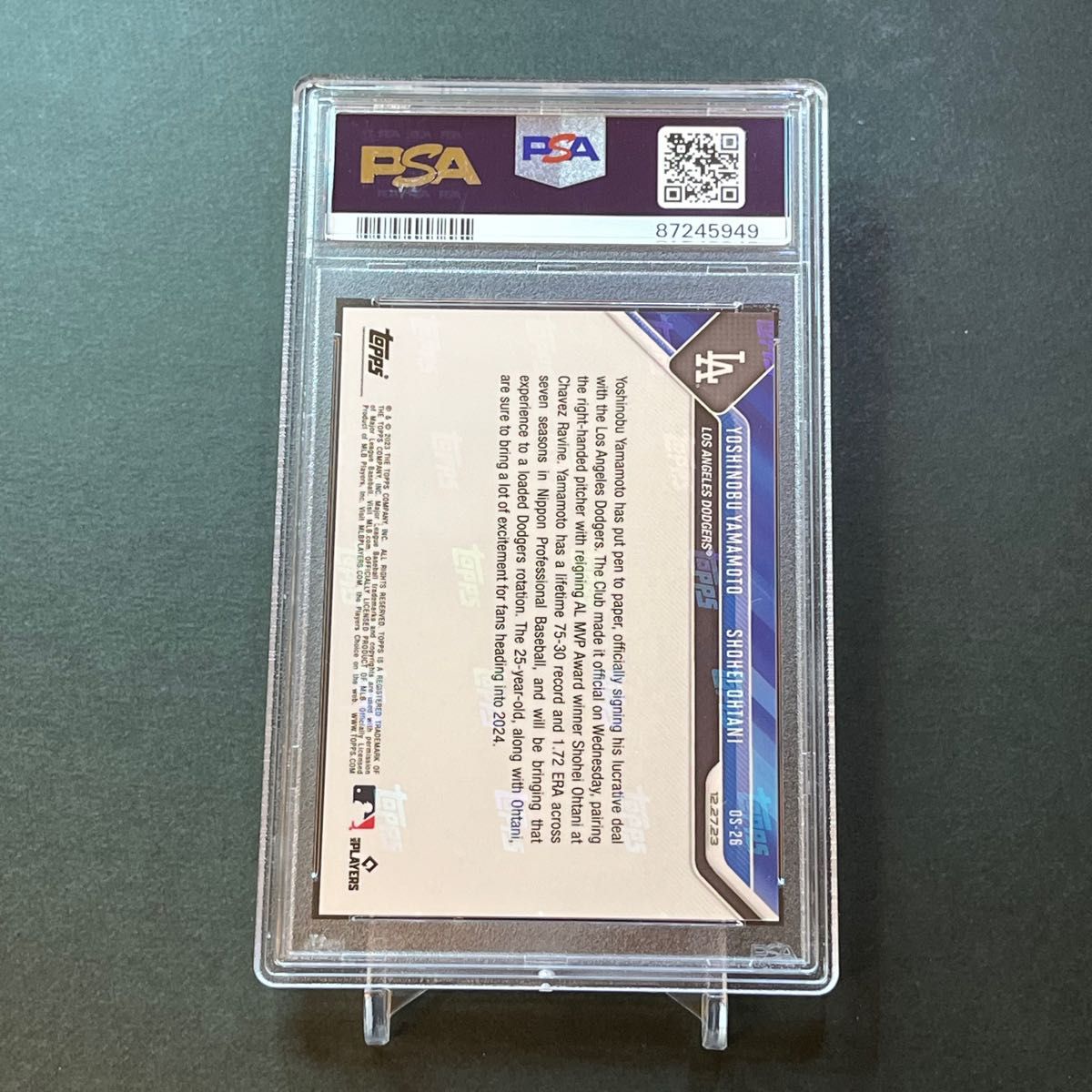 【PSA10】PSA専用袋入!入団会見コラボ　大谷翔平&山本由伸 2023 Topps now OS-26