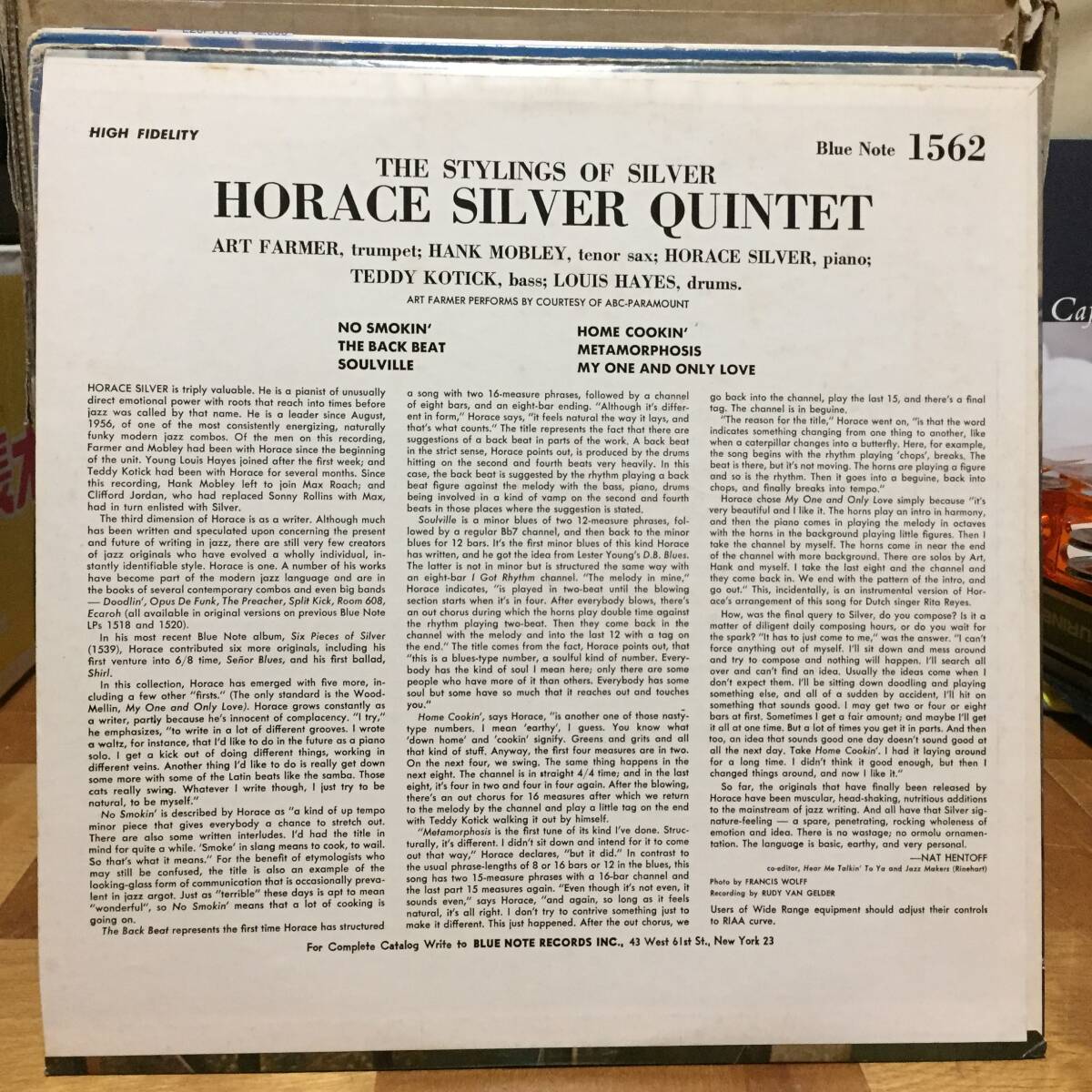 Horace Silver/the Stylings of Silver(Blue Note 1562)(MONO RVG)_画像2