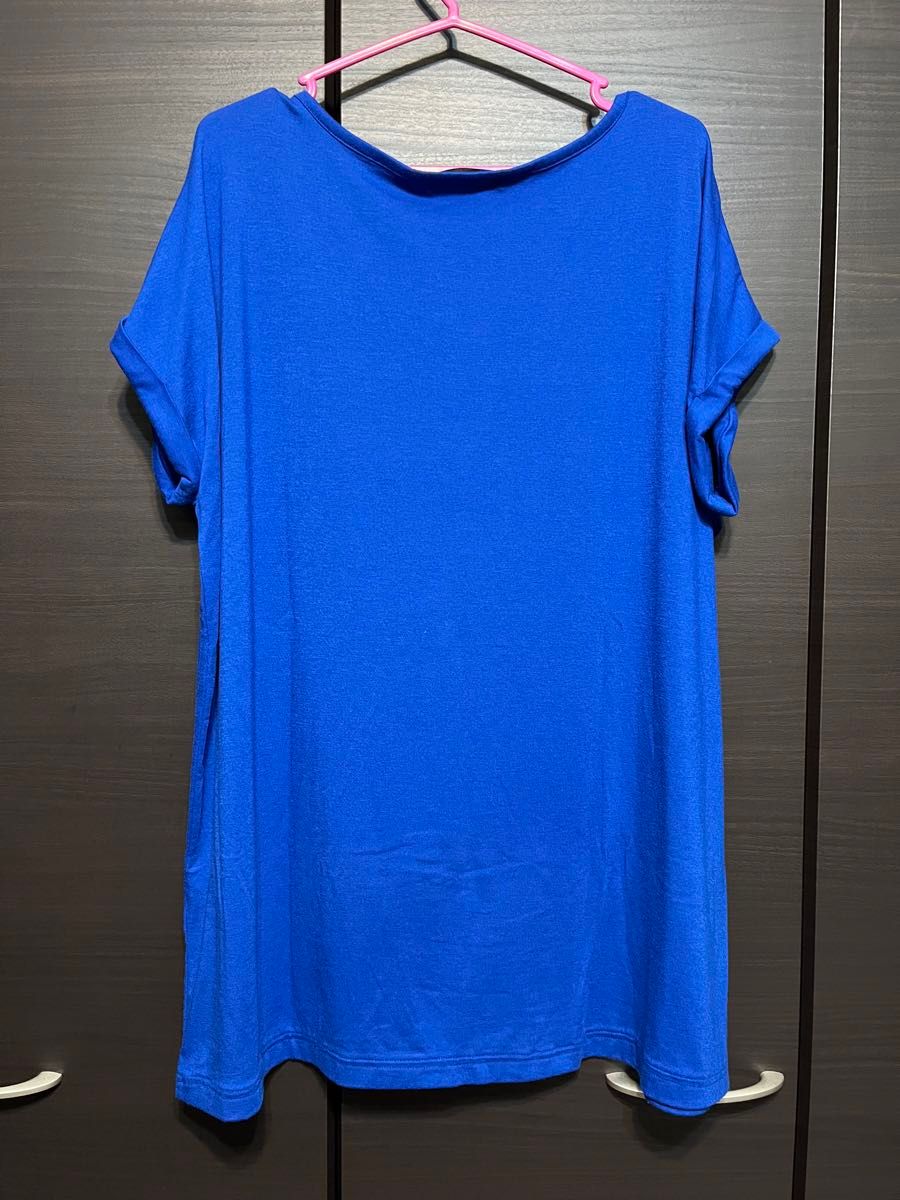 ②ロゴT 大きいサイズ〜4L M ブルー Tシャツ