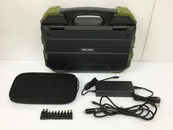 K18-285-0214-098▲【美品/送料無料】太陽光パネル一体型 AC出力600W 容量614Wh リン酸鉄リチウムイオン電池ポータブル電源BROWEY