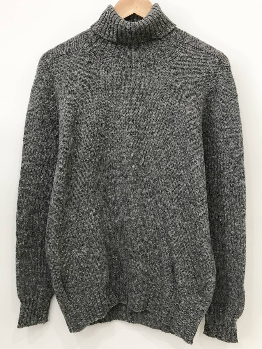 スコットランド製 ISLAND KNIT ALL PURE NEW WOOL タートルネック ニット セーター プルオーバー ヴィンテージ アイランドニット■0327Q_画像1