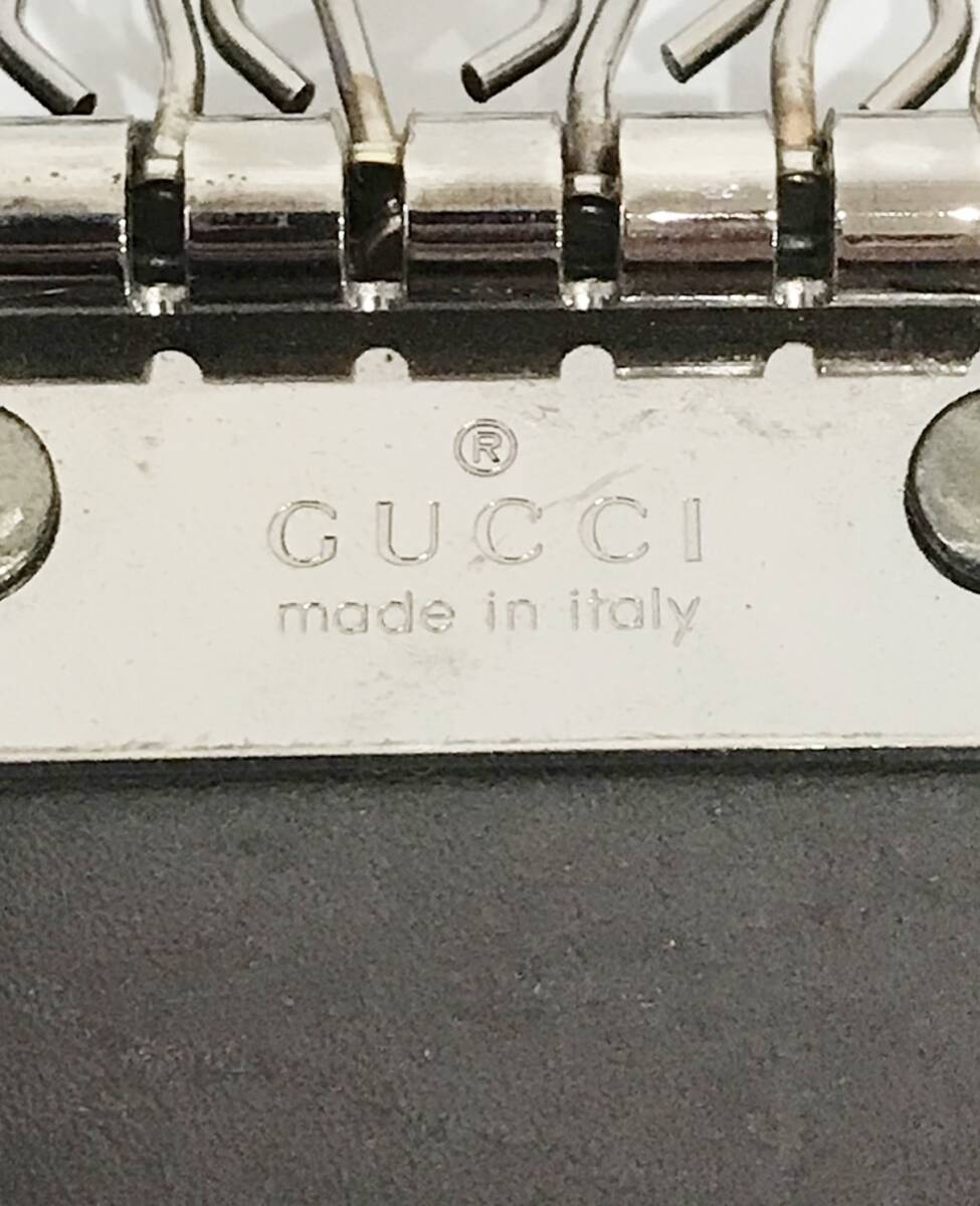 ITALY製 GUCCI GGスプリーム ウェブ シマ シェリー 6連キーケース レザー 茶 138077 0959 グッチ■0223X_画像6