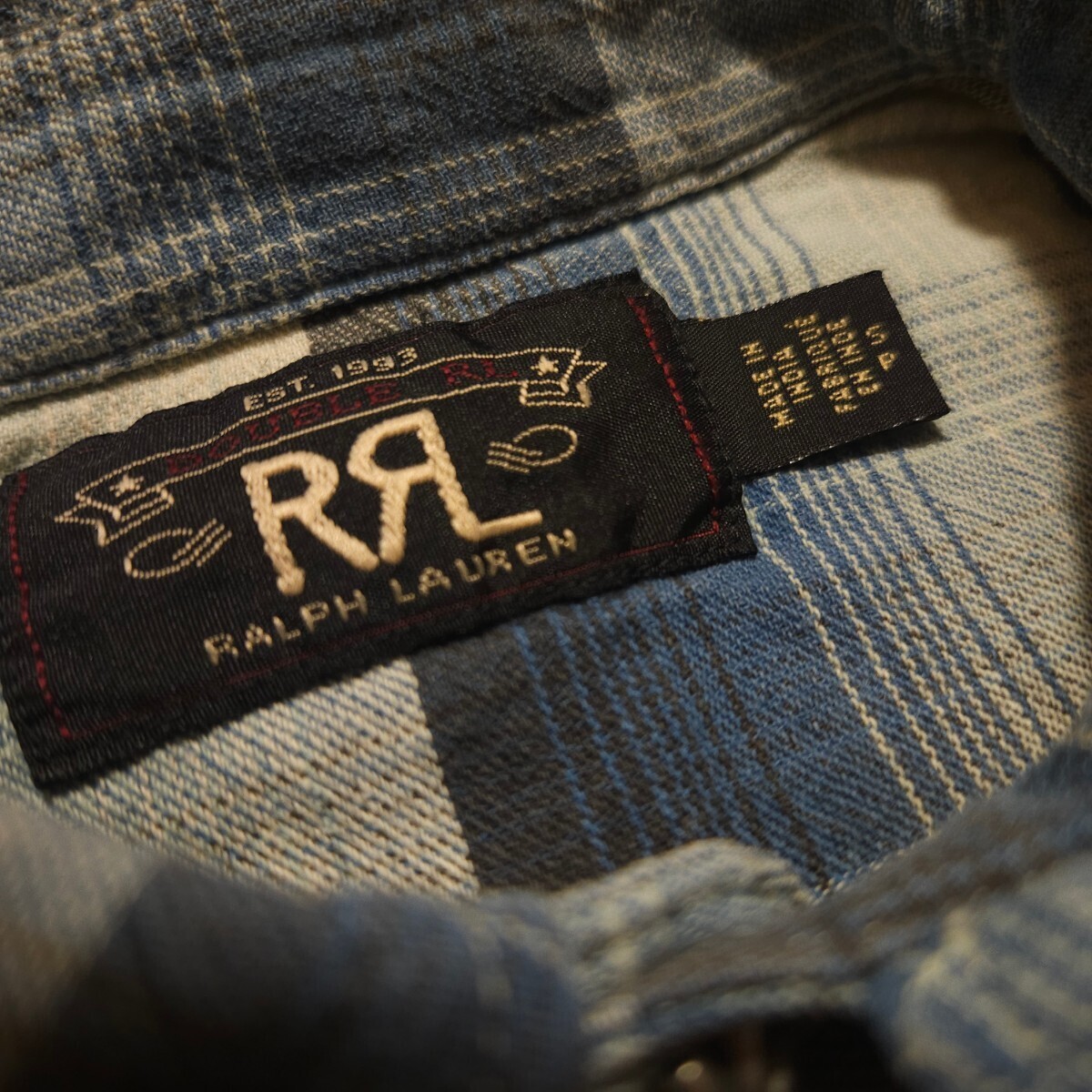 【名作】 RRL Ombre Plaid Western Shirt 【S】 オンブレプレイド ウエスタン シャツ チェック コンチョ ジョニー・デップ Ralph Lauren_画像3