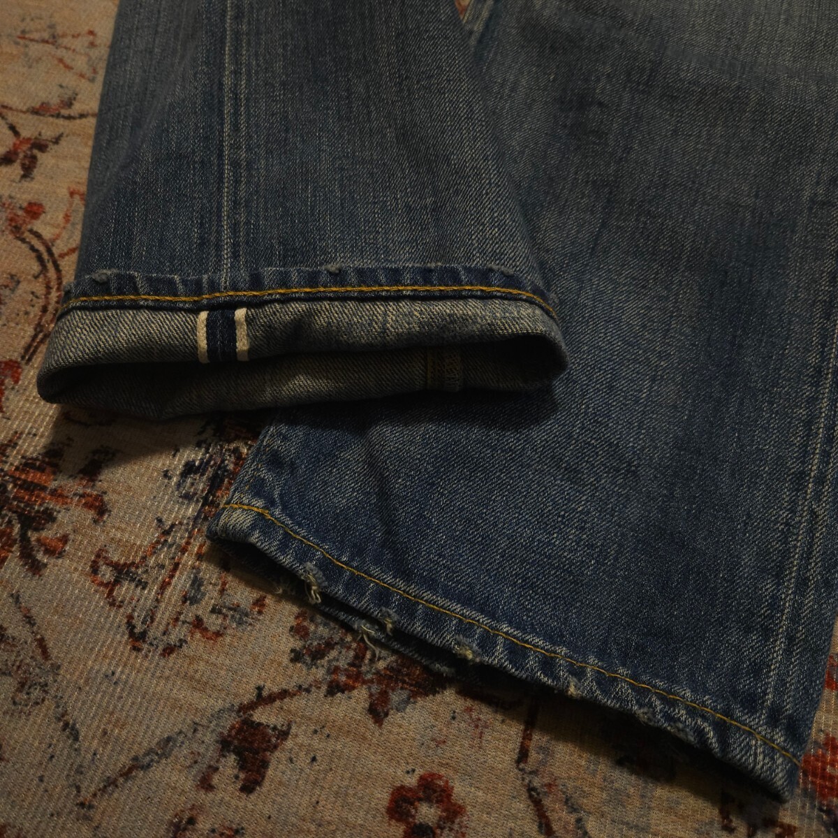 【USA製】 RRL Barnett Slim Fit Jeans 【31×30】 バーネット スリムフィット ジーンズ デニム 黄金期 レザー リペア加工 Ralph Laurenの画像7