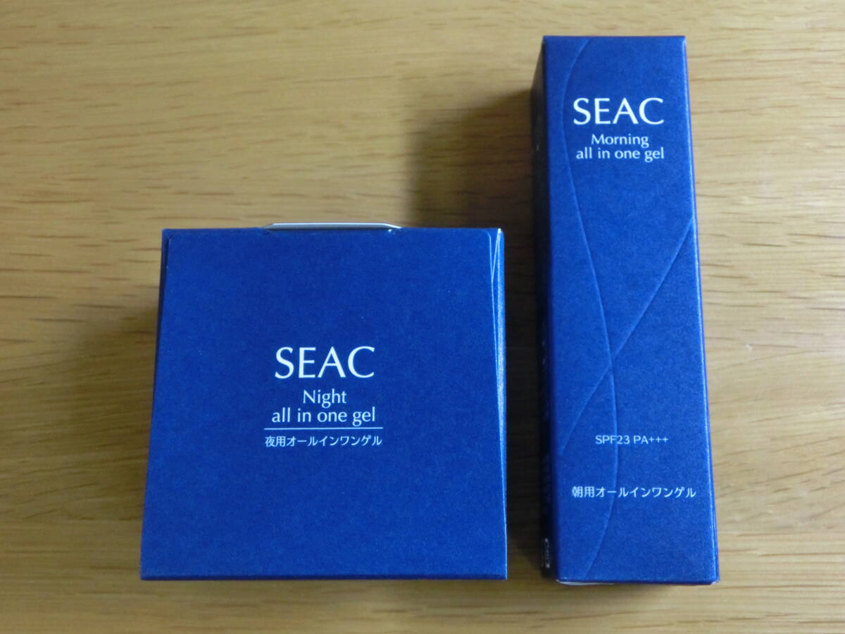 新品即決■SEAC シーク 朝用オールインワンゲル 25g と 夜用オールインワンゲルS 25g (朝用美容ゲルクリーム 夜用保湿ゲルクリーム) _画像1