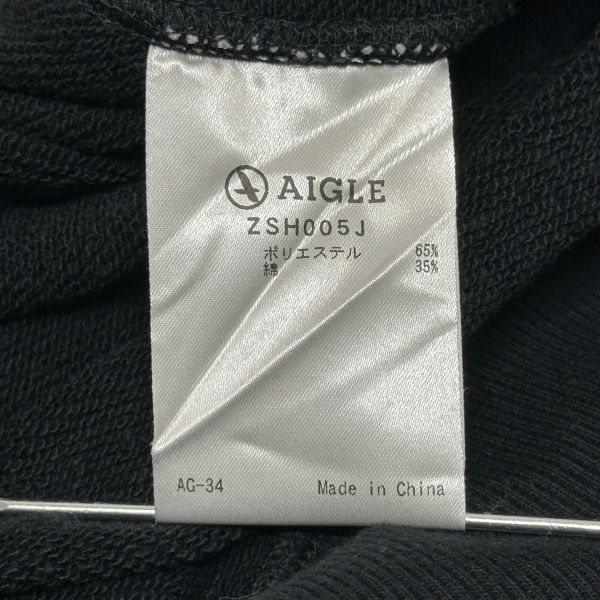AIGLE エイグル フル ジップ アップ トラック ジャケット パーカー アウトドア XL 黒 ブラック b18920_画像9
