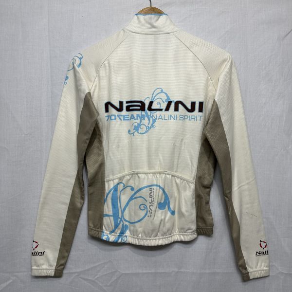 Nalini ナリーニ 白 オフホワイト 自転車 長袖 シャツ サイクリング サイクル ウェア フル ジップ アップ Sサイズ 裏起毛 b19038_画像4