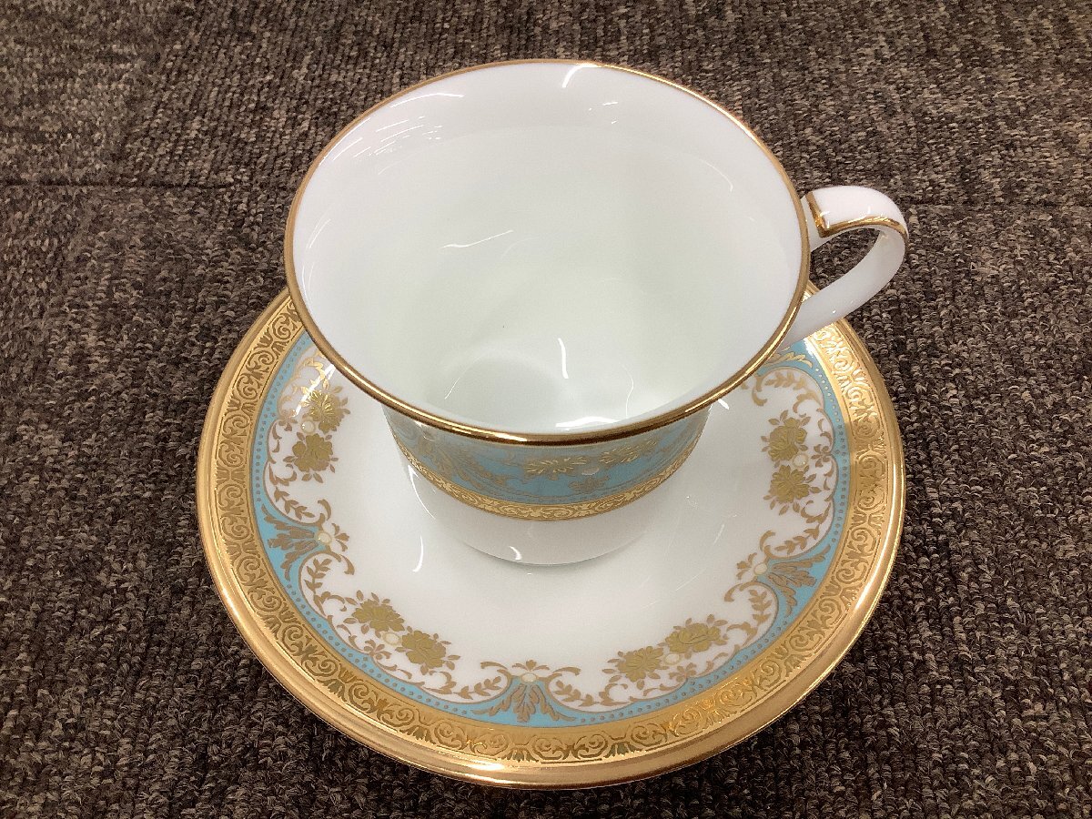 【未使用品】希少　Noritake ノリタケ ボーンチャイナ ジョージアンターコイズ 4857 GEORGIAN TURQUOISE カップ&ソーサー 美品_画像2