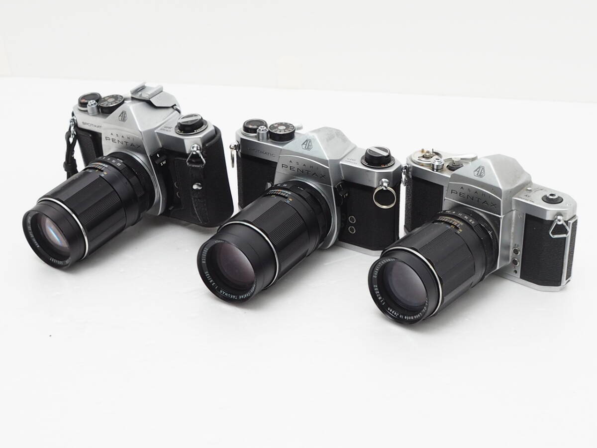 ★訳あり大特価★ ペンタックス PENTAX ボディ＆135mm 単焦点レンズ 3台セット SV / SP×2 #TA3567_画像1
