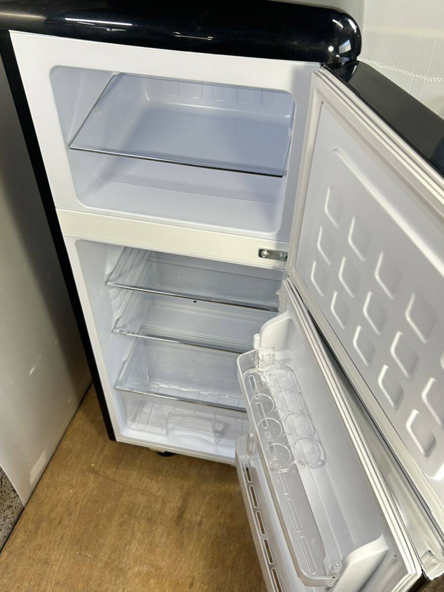 (38-2)美品★IRIS OHYAMA 2022年製PRR-122D 114L 2ドア冷凍冷蔵庫 ブラック 右開き_画像4