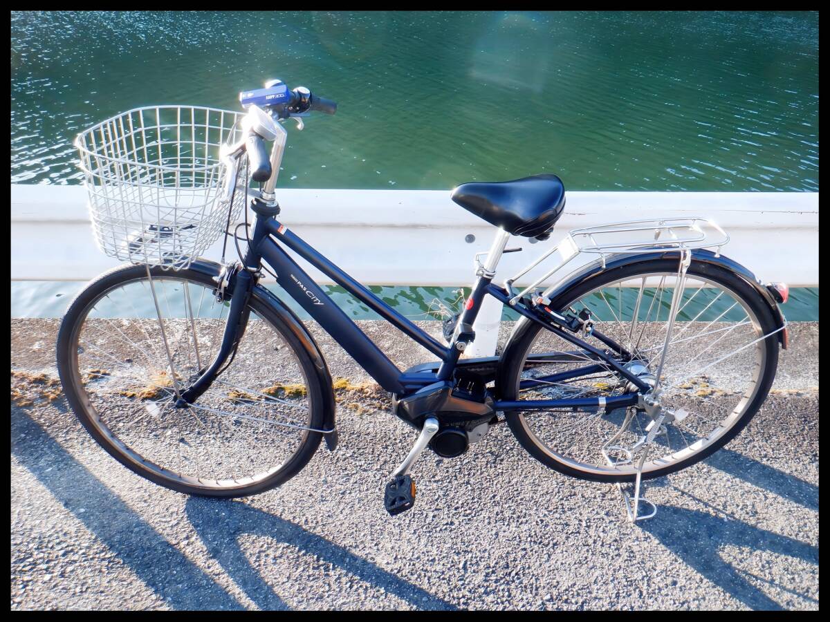ヤマハ 電動自転車 パス 27インチ シティ ママチャリ 通勤・通学・買い物など バッテリー2個あり 後付けLEDライト付