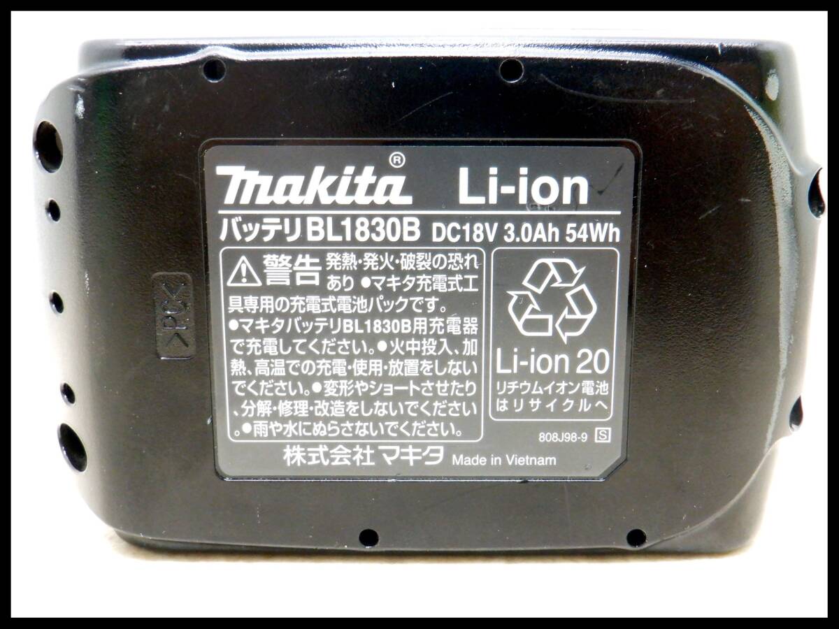 マキタ 18V 3.0Ah 純正品 バッテリ BL1830B 充電回数22回 バッテリー レターパック+可_画像5