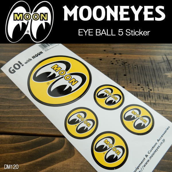 ムーンアイズ MOONEYES Sticker ステッカー アイボール5ピース EYEBALL DM120_画像1