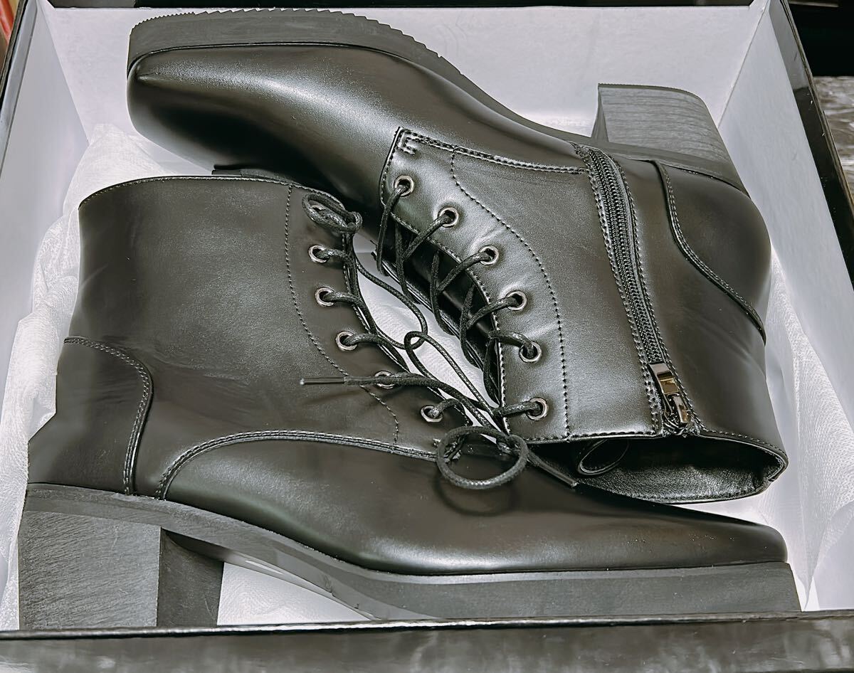 【CLEL】High Sole Design Heel Boots/ハイソール デザイン ヒールブーツ Mサイズ 26〜26.5センチ ほぼ未使用_画像2
