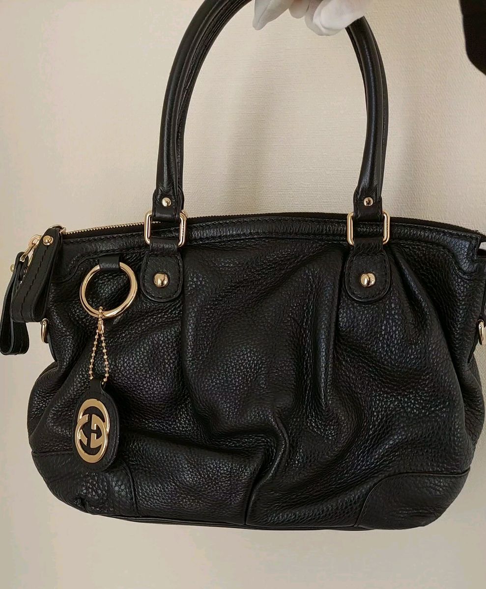 美品 GUCCI グッチ 年代物 2Way トートバッグ 型番247902 GUCCI直営店購入時カードあり 上品なバッグ