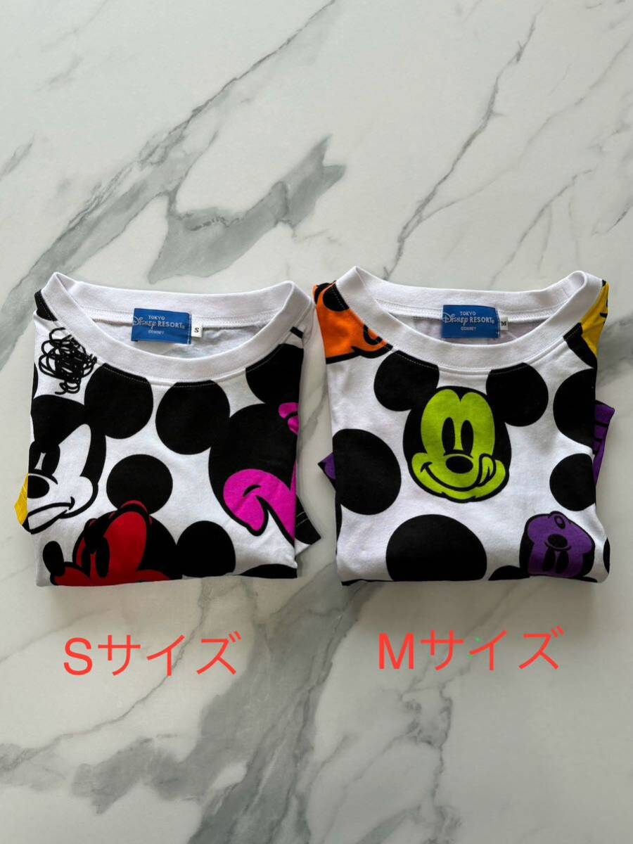 美品☆2着☆SサイズとMサイズ　半袖Tシャツ Tシャツ 東京ディズニーリゾート ディズニーリゾート Disney 総柄 ミッキーマウス 送料込み_画像2