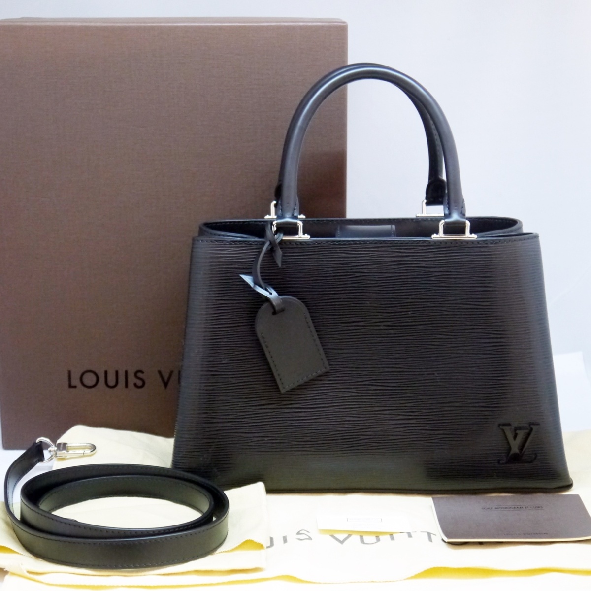 USED品 Louis Vuitton ルイヴィトン M51334 クレベールPM エピ ノワール ブラック 黒 2way ハンドバッグ ショルダーバッグ FL3187 外箱他_画像1