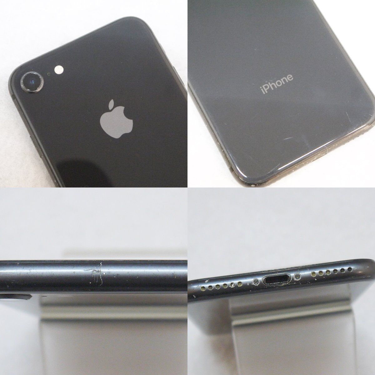 定形外送料無料 訳有品・保管品 SIMフリー apple アップル iPhone8 64GB スペースグレー NQ782J/A 最大容量85% 液晶割れ 現状品の画像7