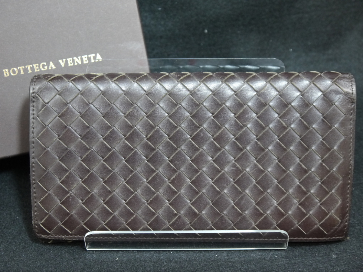 ★USED品 BOTTEGA VENETA【ボッテガ ヴェネタ 156819 V4651 2040 イントレチャート 二つ折り長財布】