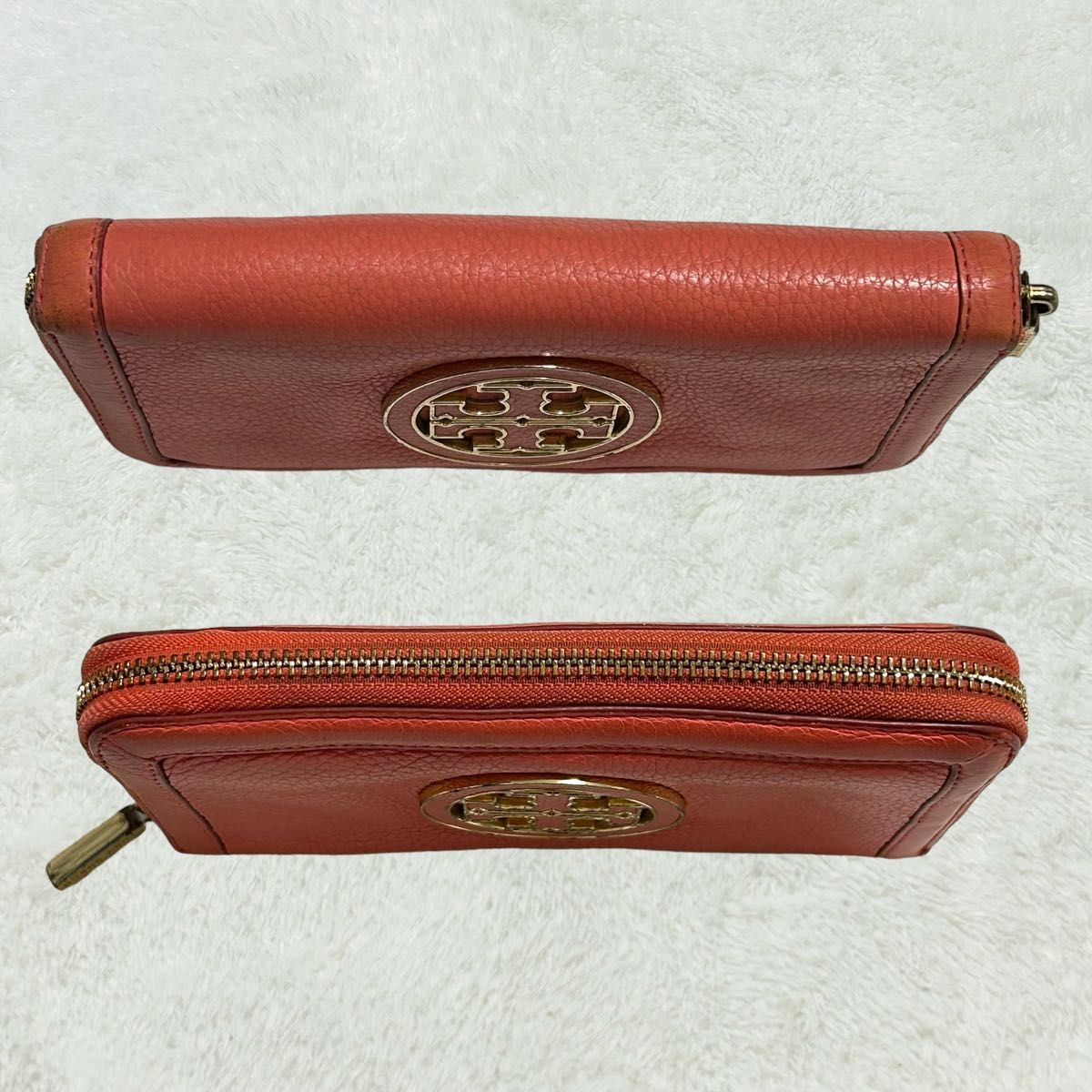 TORY BURCH トリーバーチ ゴールド ビッグロゴ レザー 長財布 TORY BURCH トリーバーチ ゴールド ビッグロゴ レザー 長財布