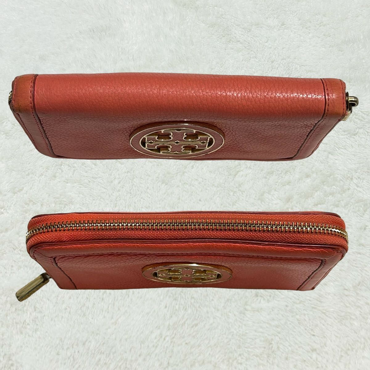 TORY BURCH トリーバーチ ゴールド ビッグロゴ レザー 長財布 財布 ロングウォレットラウンドジップ