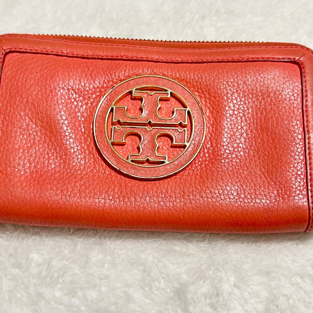 TORY BURCH トリーバーチ ゴールド ビッグロゴ レザー 長財布 TORY BURCH トリーバーチ ゴールド ビッグロゴ レザー 長財布