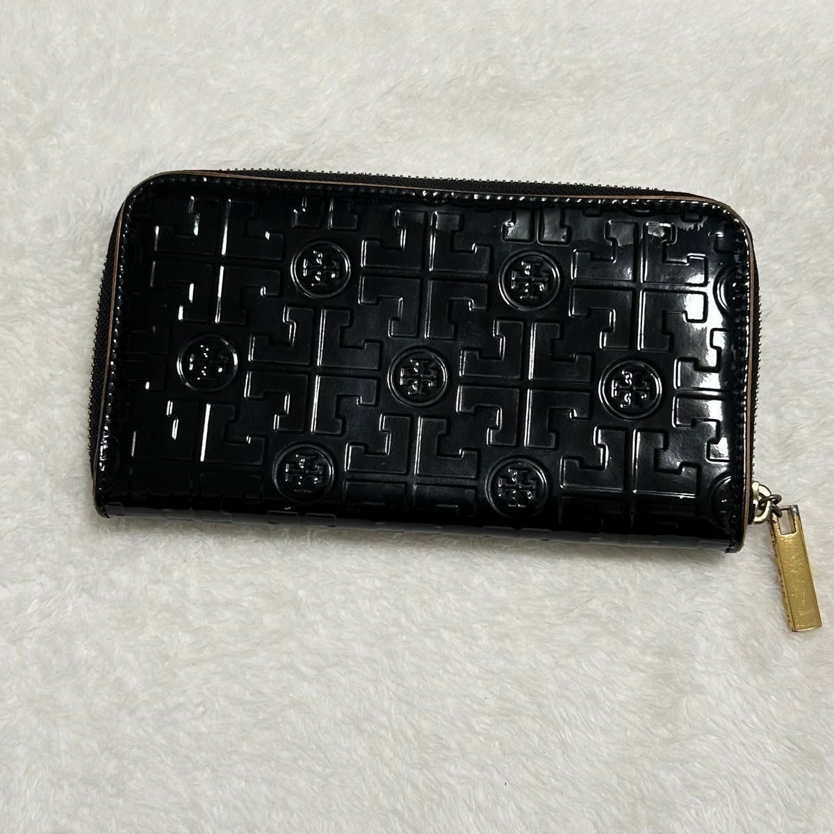 TORY BURCH トリーバーチ エナメル ロゴ 型押し モノグラム 総柄 長財布 ロングウォレット 財布 ユニセックス