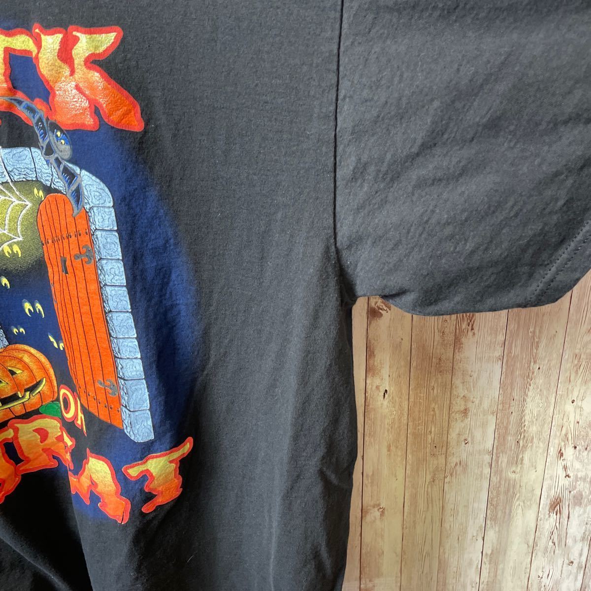 Tシャツ 古着 半袖 ブラック サイズXL ハロウイン オーバーサイズ メンズ 古着の画像6