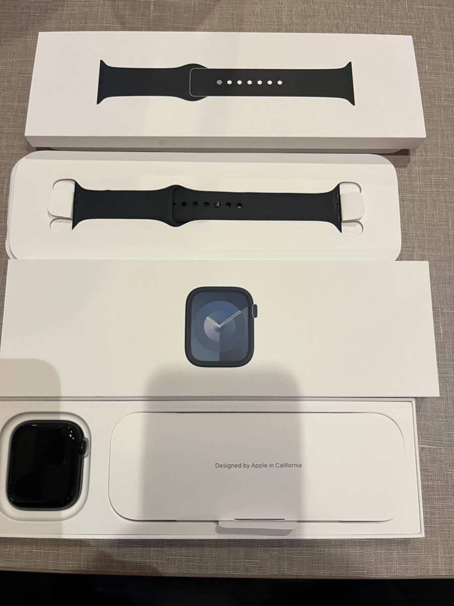 極美品　Apple Watch Series 9 45mm GPSモデル ミッドナイトスポーツバンド MR9A3J _画像2