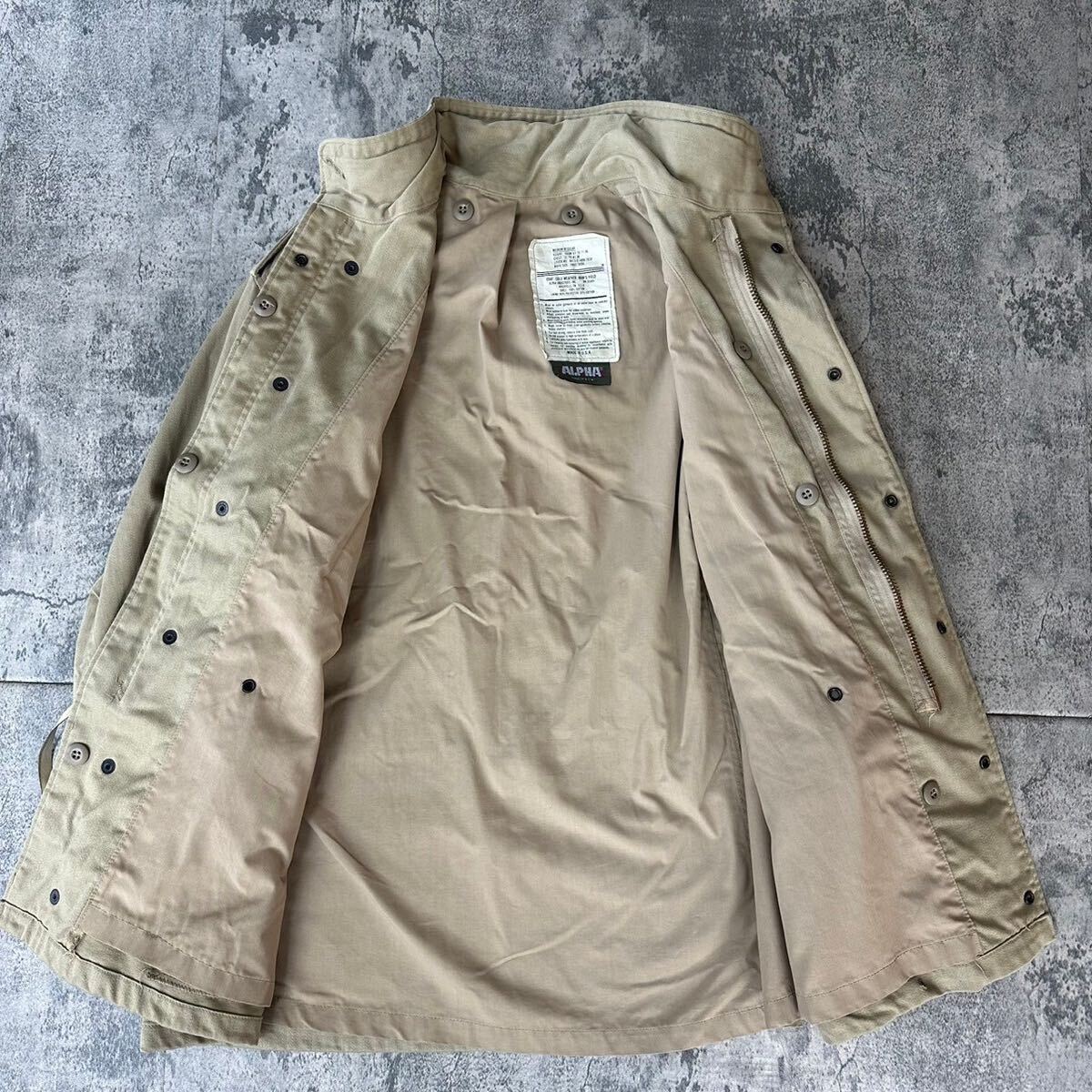 80’s アルファインダストリーズ ALPHA INDUSTRIES M65フィールドジャケット M-R ベージュ ミリタリー フレンチアイビー ミックススタイル の画像9