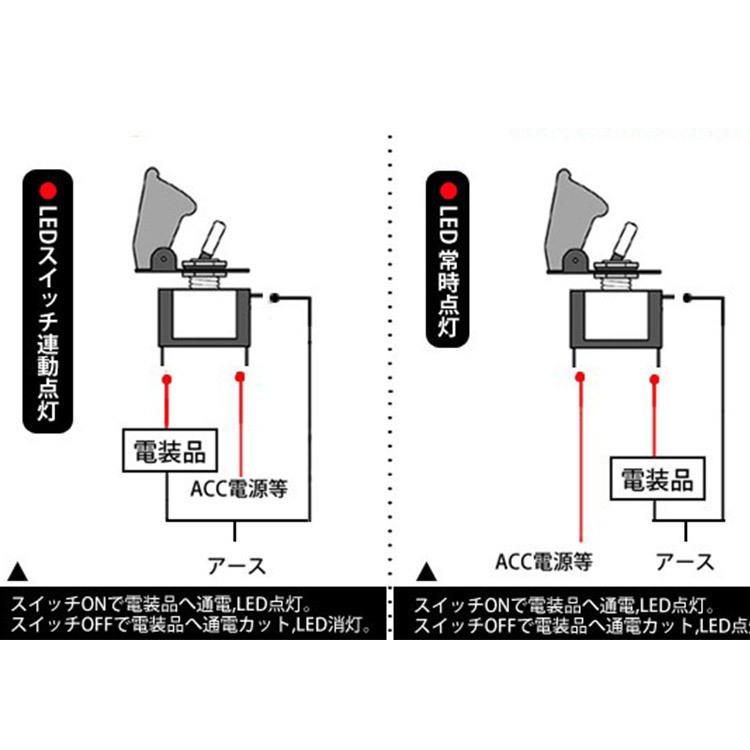 ミサイルスイッチ トグルスイッチ クリアカバー 青色LED内臓 トグル型 汎用 12V 1個_画像3