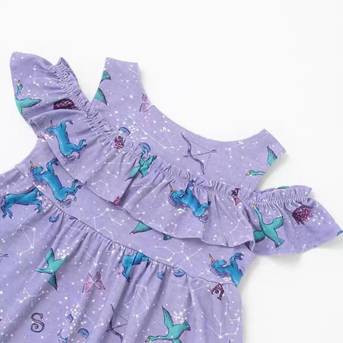 ANNA SUI アナスイミニ 星座総柄カット ワンピース パープル 120 ANNA SUI アナスイミニ 星座総柄カット ワンピース パープル 120