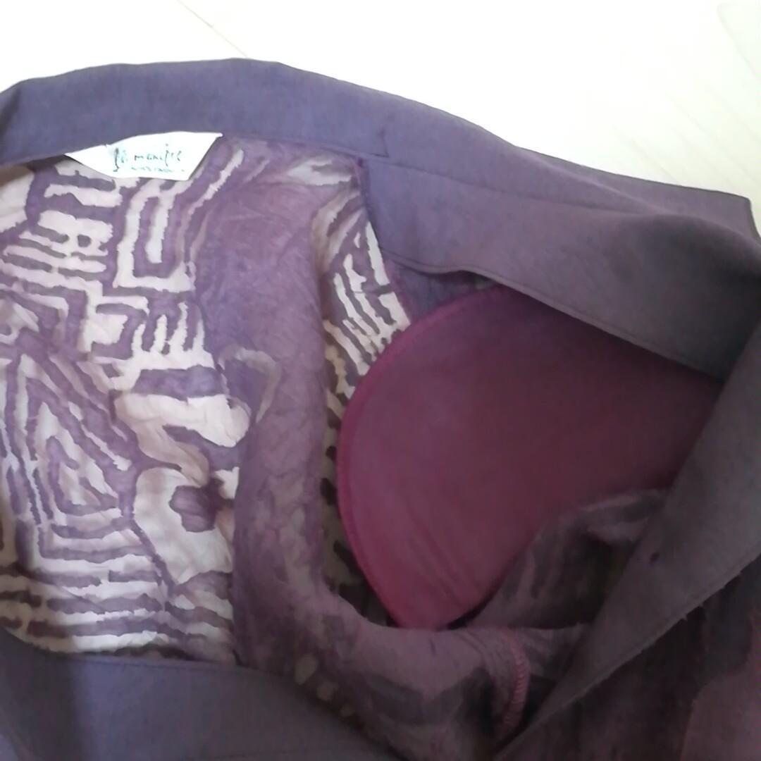 La maniere　ラールエラマニエール　M　シャツジャケット　紫色　パープル　日本製　ミセス　おしゃれ　クール　派手　かっこいい　1128_画像8