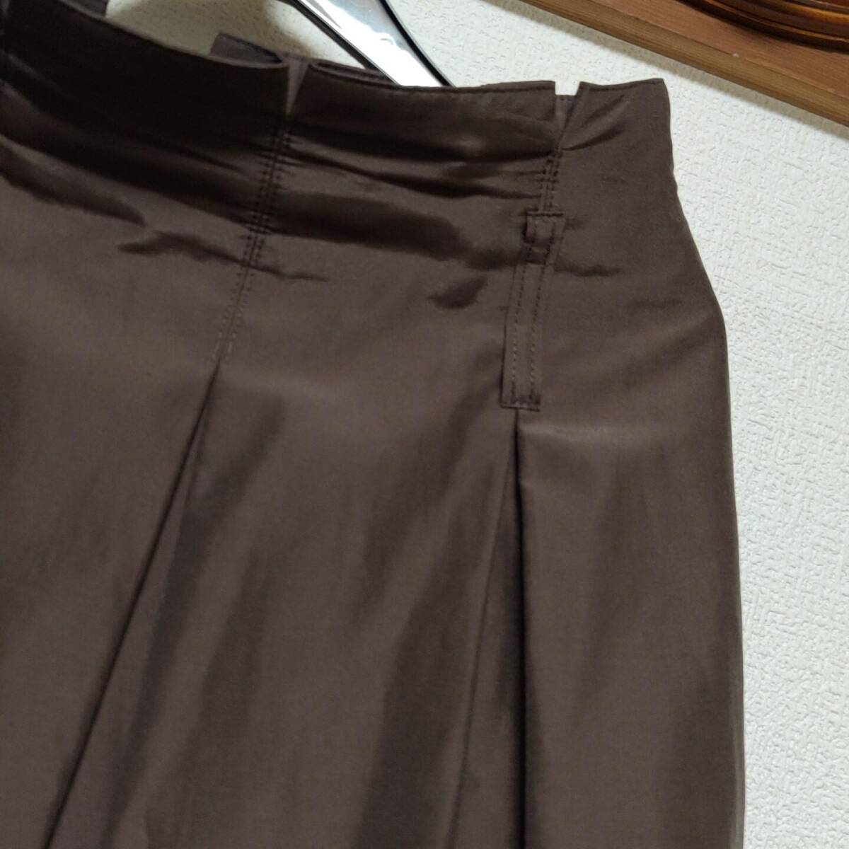 UNTITLED Untitled юбка размер 2 колени длина Brown глянец ширина застежка-молния ×1329