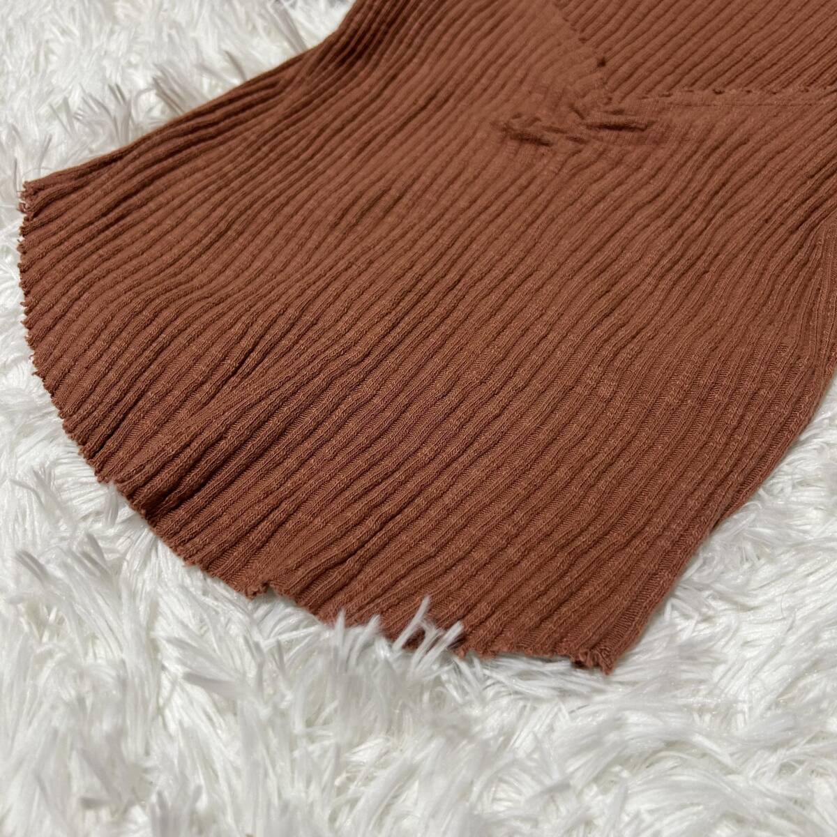 【美品】 ZARA カットソー(半袖) S オレンジ ニット ×3288_画像5