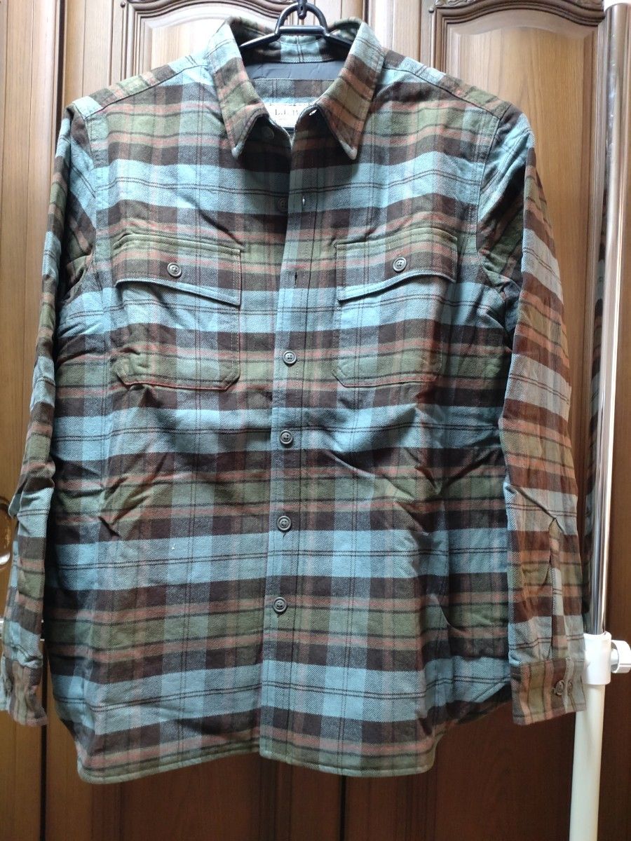LL Bean インサレーテッドフランネルシャツ/273709/中綿入りシャツジャケット XL 長袖 シャツ