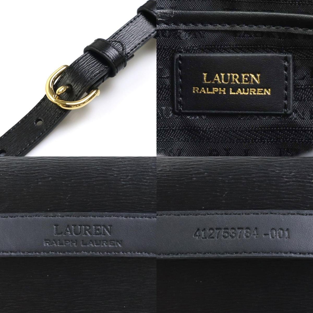 LAUREN RALPH LAUREN low Len Ralph Lauren waist bag belt bag leather black r9529f