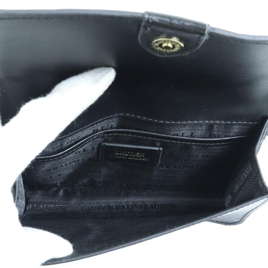 LAUREN RALPH LAUREN low Len Ralph Lauren waist bag belt bag leather black r9529f