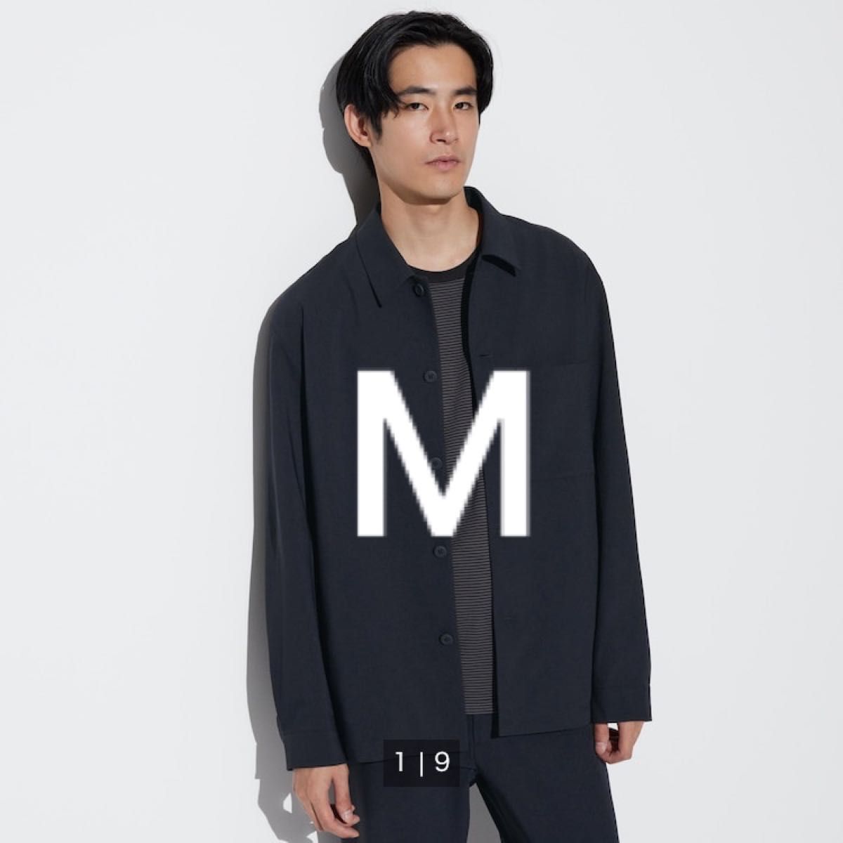 ユニクロ　感動シャツジャケット（ウールライク）　ネイビー　Mサイズ　新品