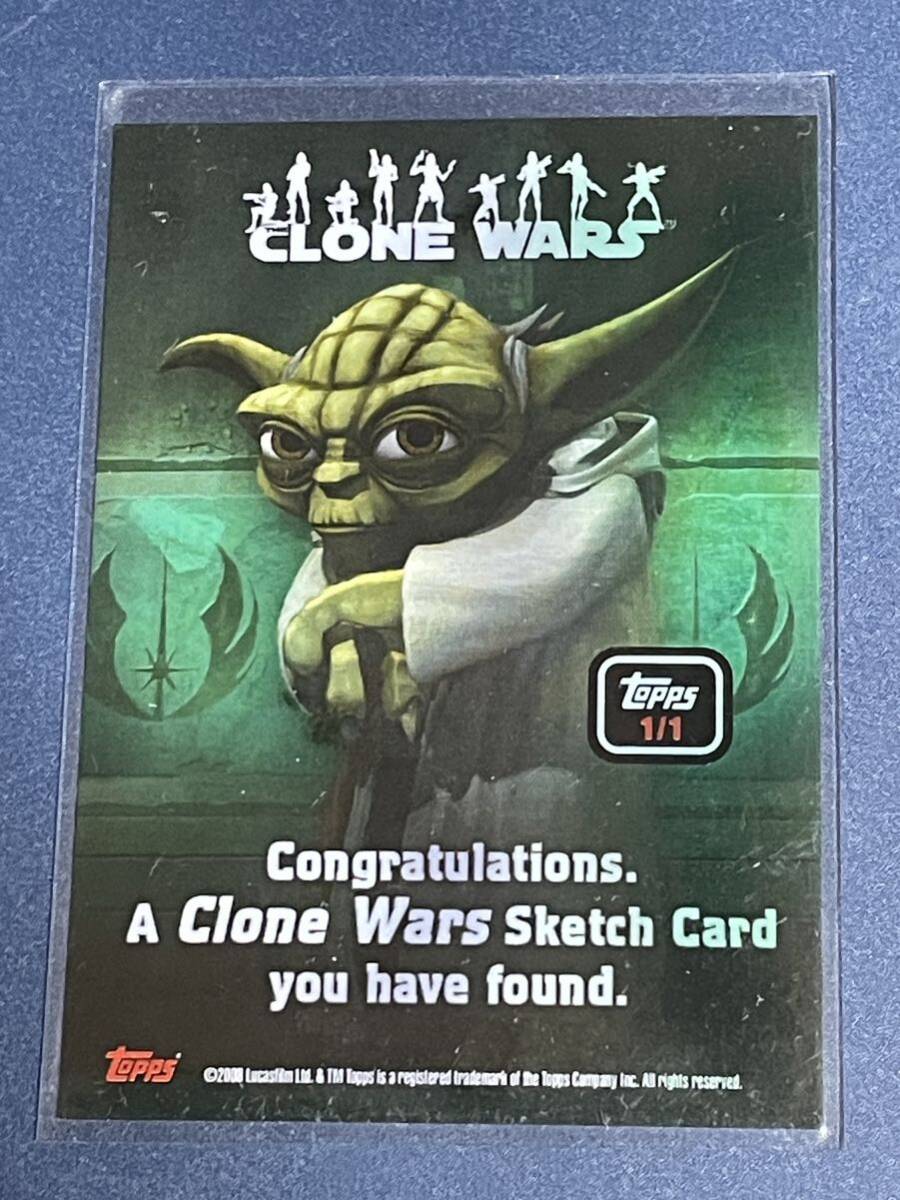 2008 STAR WARS CLONE WARS ARTIST SKETCH CARD 1 of 1 直筆スケッチカード ドゥークー伯爵？_画像2