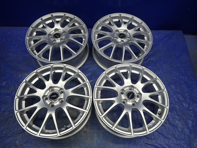 BRIDGESTONE　16インチアルミホイール４本セット　16×6.5Ｊ　+48　5-100　ライズＨＶ　プリウス等　美品　24032204_画像1