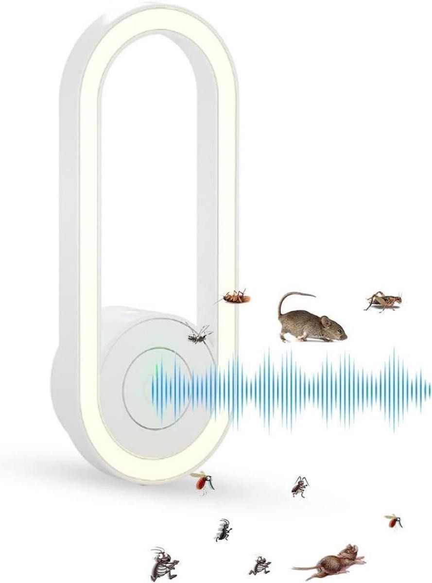ネズミ 駆除 害虫駆除器 超音波 害虫駆除 ナイトライト ネズミ対策 取付簡単 超音波式害虫駆除器 コンセント式 電池不要