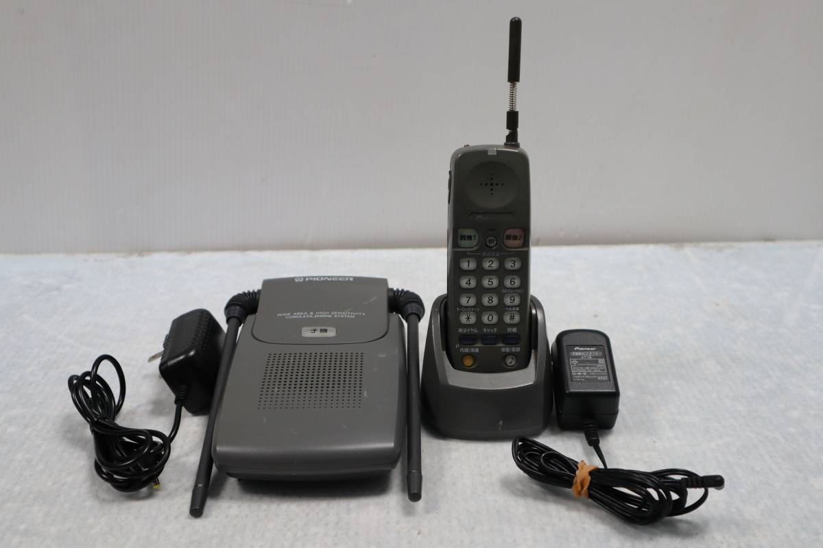 E5457 Y [ Pioneer telephone machine ]TF-LU550+ TF-PK55 long distance cordless [ battery equipped / original adaptor ][ antenna - with translation ]