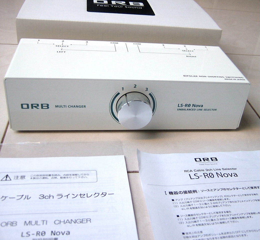 新品 最新 ORB LS-R0 NOVA 3chラインセレクターRCA 厚板筐体 等長配線 高接触信頼性ロータリースイッチ ノンショーティング切替 日本製 NOS_画像3