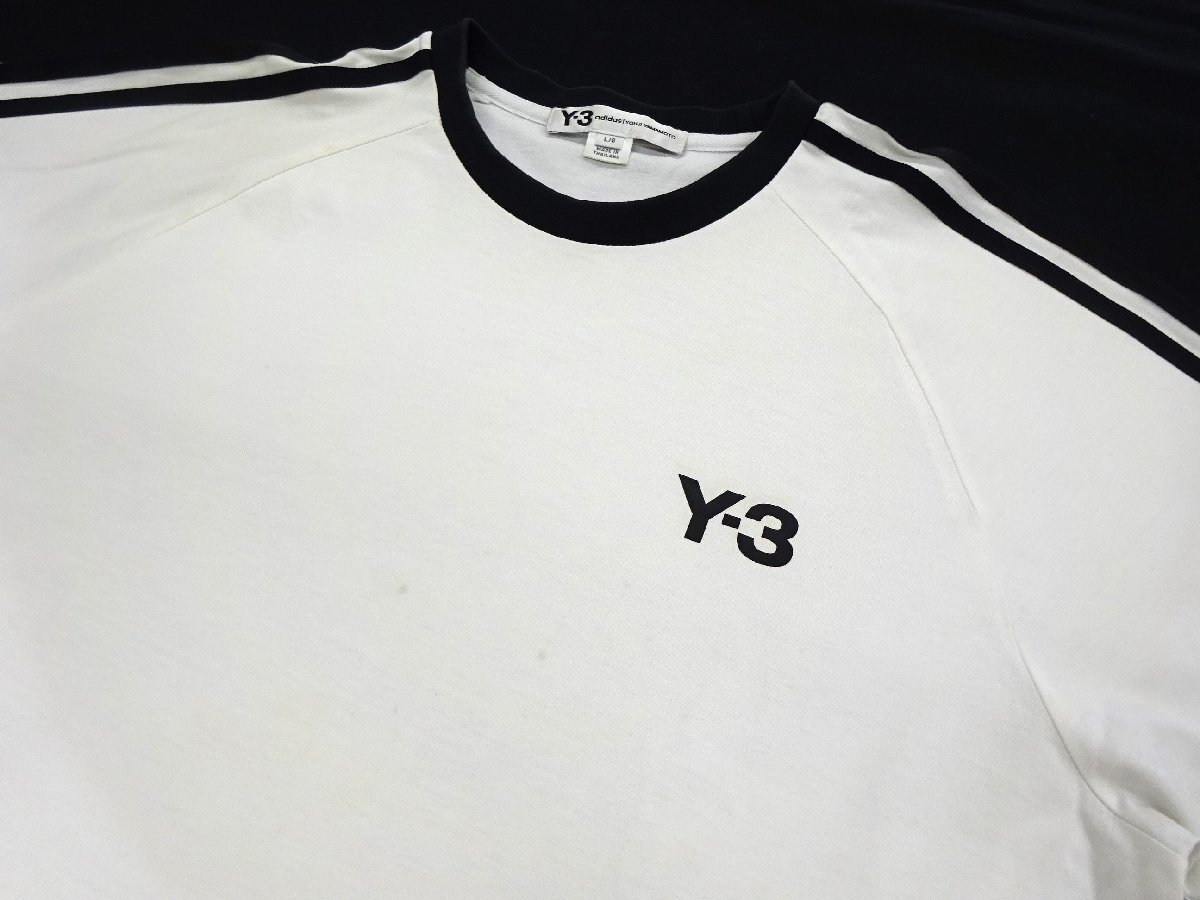 Y-3 アディダス ヨウジヤマモト Lサイズ スリーライン Tシャツ ホワイト GRAPHIC TEE_画像4