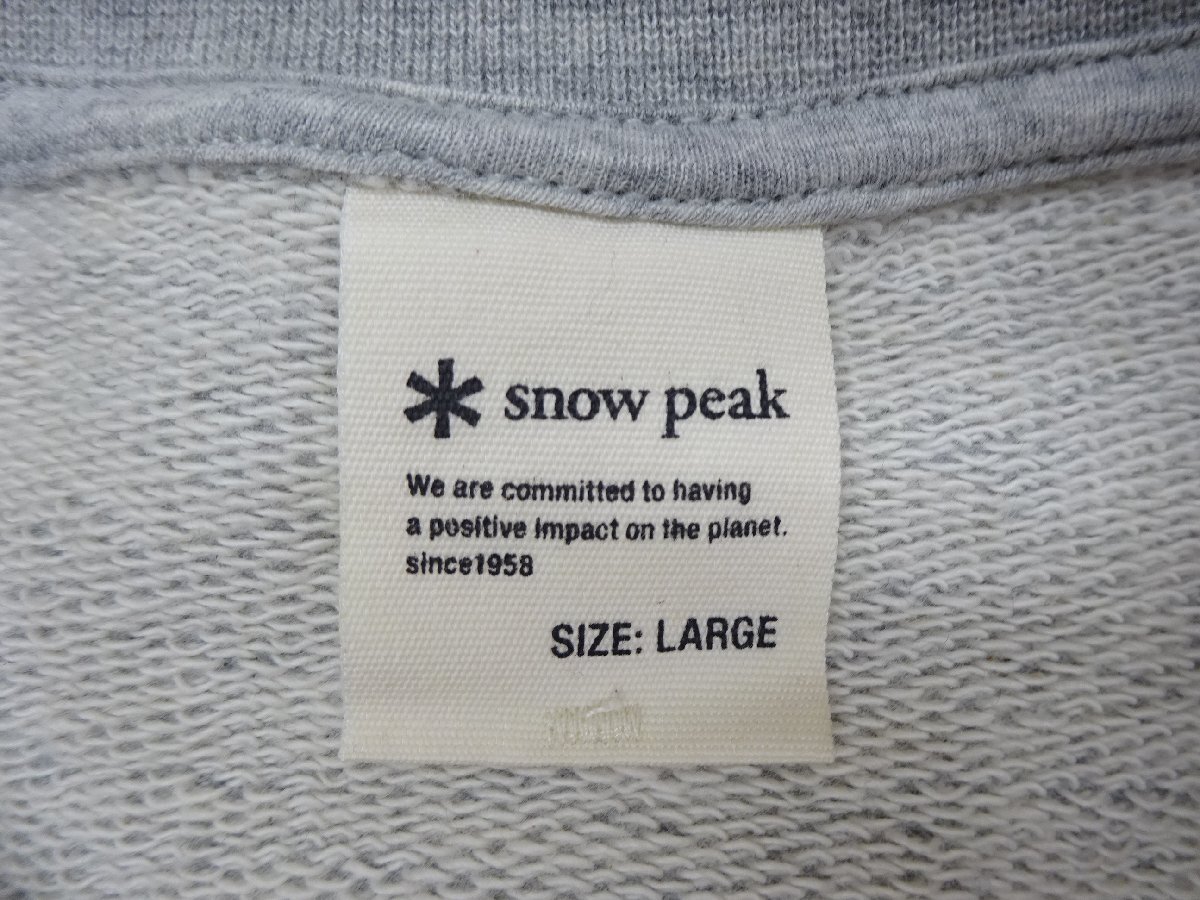 L snow peak スノーピーク スウェット グレー Recycled cotton Sweat Crewneck m m.greyの画像5