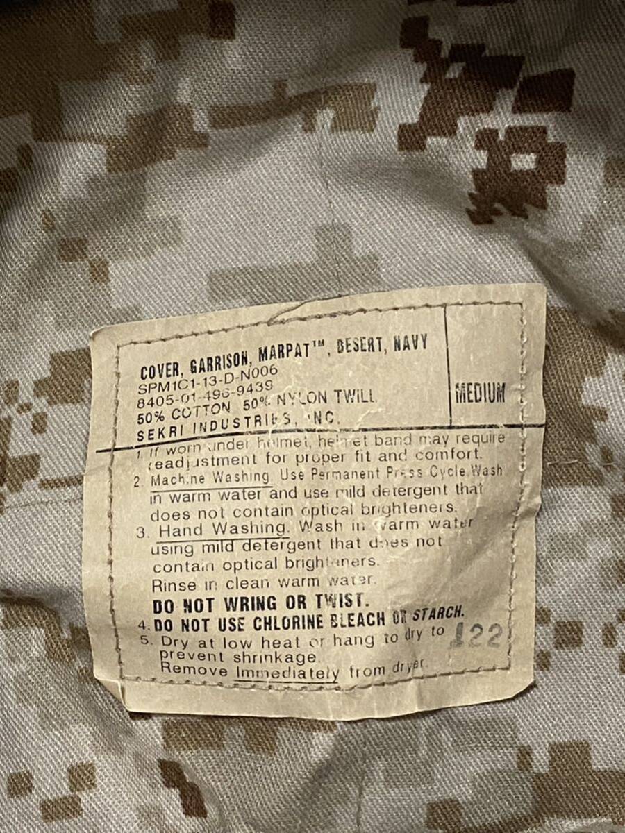 米軍放出品 NAVY 沖縄 デザートマーパット キャップ MEDIUM 八角帽 キャンプ サバゲー おしゃれ アウトドア(4-41)の画像5