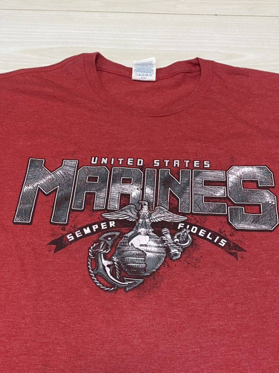 沖縄米軍放出品　Tシャツ　LARGE OKINAWA MARINES 古着　USMC サバゲー　半袖(5-21)_画像2