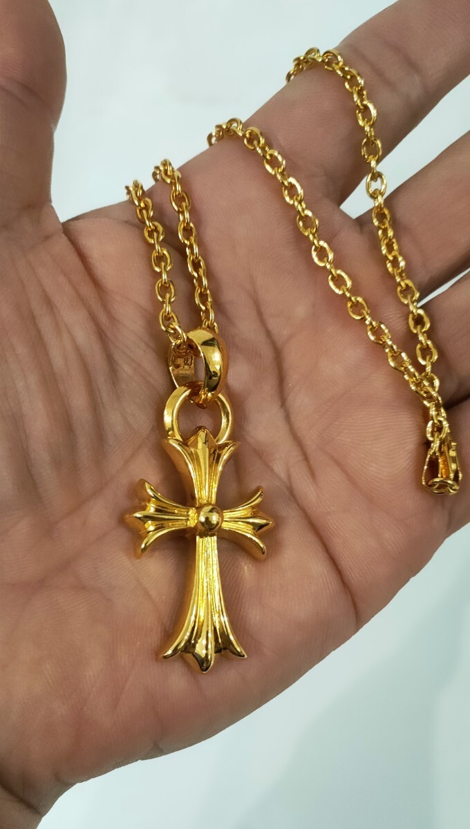 極美品 CHROME HEARTS クロムハーツ ★スモール CHクロス ペンダントトップ 22k 即決_画像4